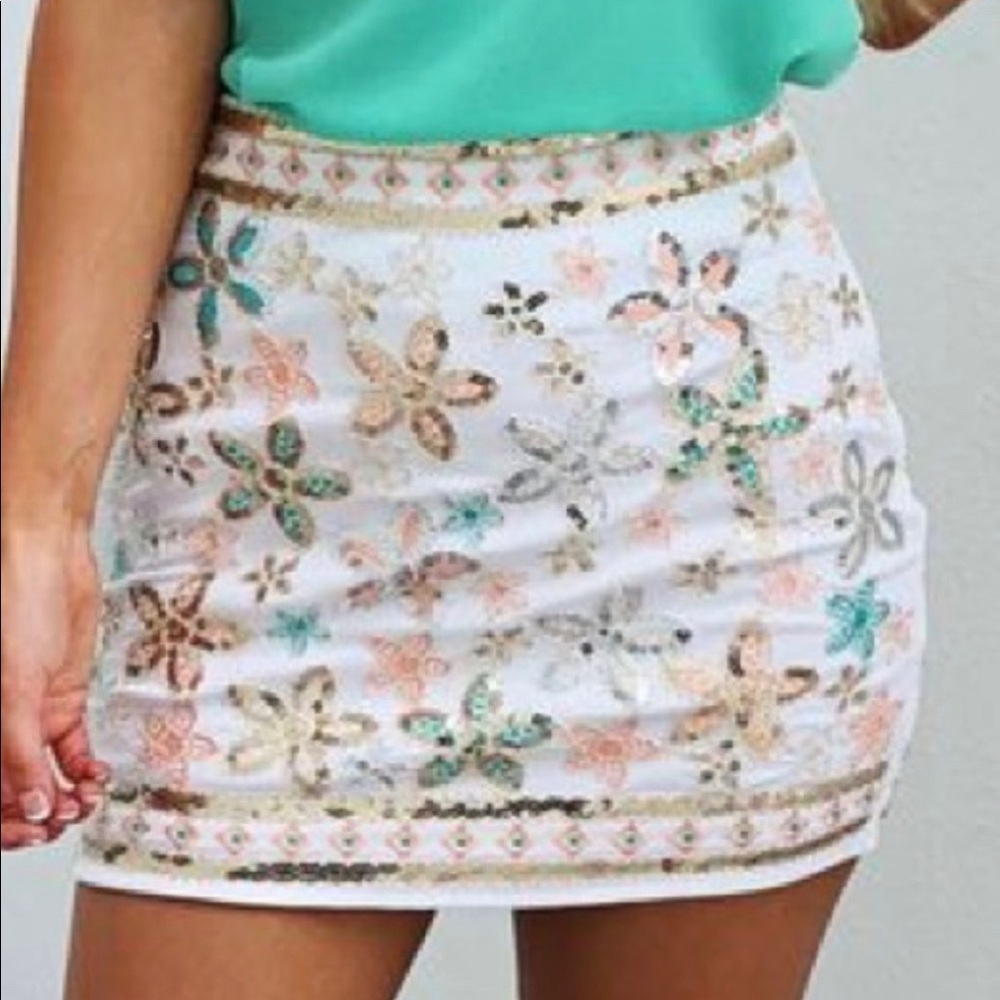 Multi sequin skirt